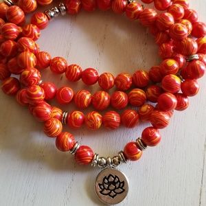Beaded Wrap Prayer Bracelet, Orange Color, Amazoni